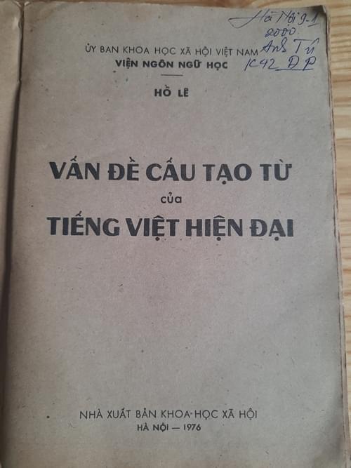 Vấn đề Cấu tạo từ của Tiếng Việt hiện đại 2