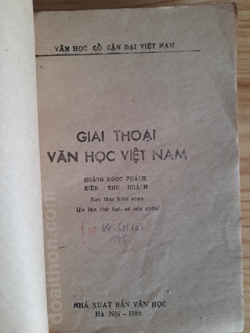 Giai thoại Văn học Việt Nam 2