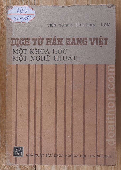 Dịch từ Hán sang Việt một khoa học, một nghệ thuật, Viện Nghiên cứu Hán Nôm 1