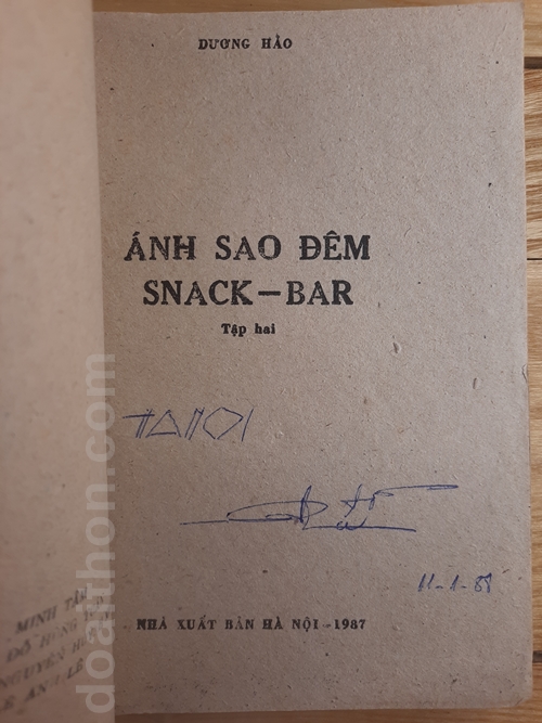 Ánh sao đêm Snack bar, Tiểu thuyết tình báo, Dương Hảo 3