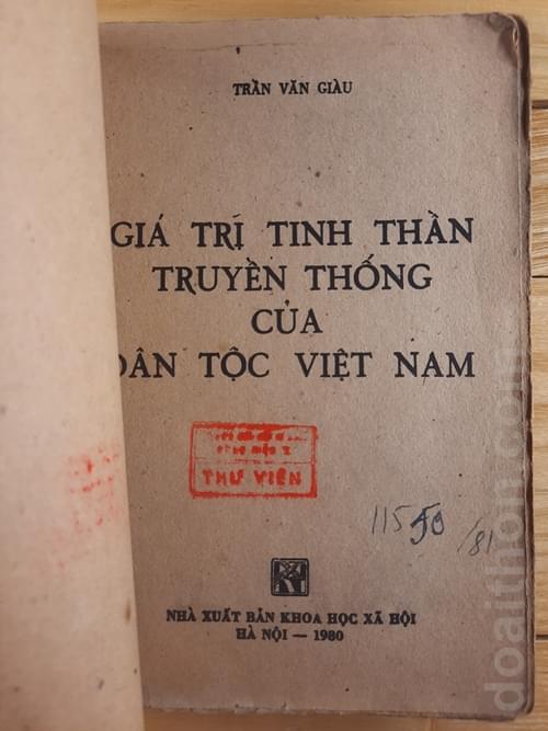 Giá trị Tinh thần Truyền thống của Dân tộc Việt Nam, Trần Văn Giàu 2