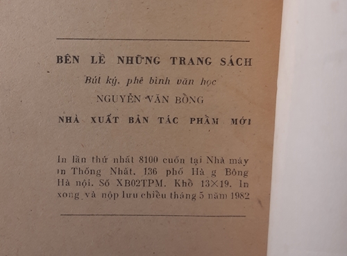 Bên lề những trang sách, Nguyễn Văn Bổng 5