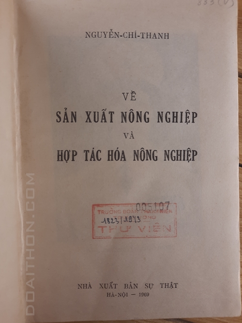 Sản xuất nông nghiệp và hợp tác hoá nông nghiệp, Nguyễn Chí Thanh 2