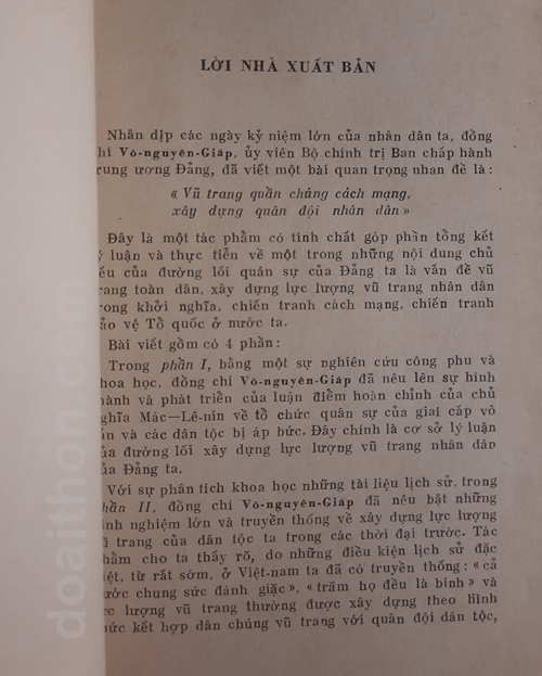 Vũ trang quần chúng cách mạng xây dựng quân đội nhân dân, Võ Nguyên Giáp 3