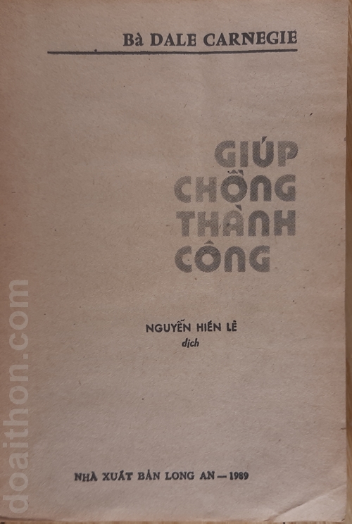 Giúp chồng thành công, Nguyễn Hiên Lê 02 2