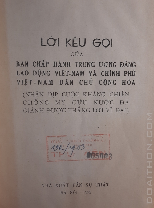 Lời kêu gọi của ban chấp hành trung ương 2