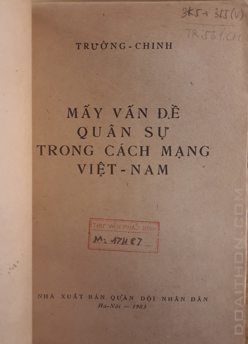 Mấy vấn đề quân sự trong cách mạng Việt Nam, Trường Chinh 2