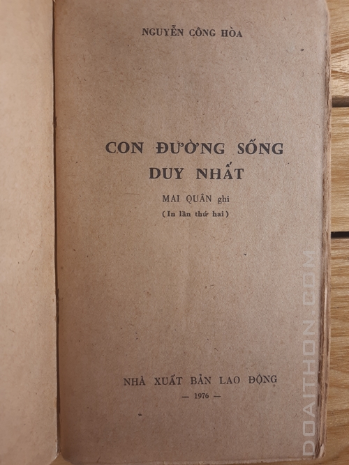 Con đường sống duy nhất, hồi ký cách mạng 2