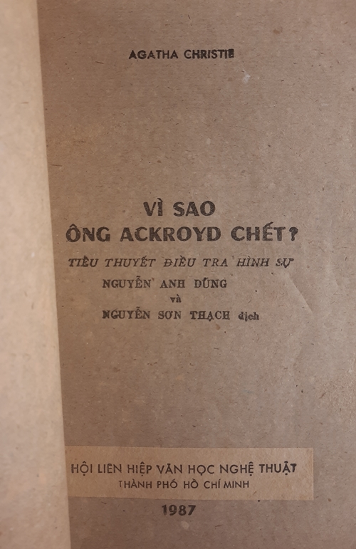 Vì sao ông Ackroyd chết? tiểu thuyết điều tra hình sự 2
